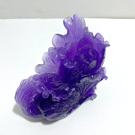 Purple Fluorite Chinese Cabbage Carving 6 - Wholesale Crystals