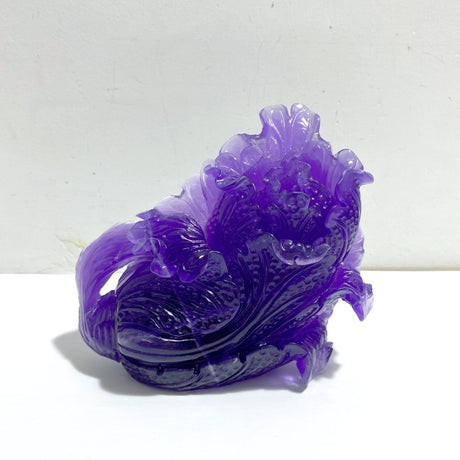 Purple Fluorite Chinese Cabbage Carving 6 - Wholesale Crystals