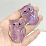 Purple Fluorite Crystal Owl Carving Wholesale -Wholesale Crystals