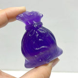 Purple Fluorite Money Bag Carving Wholesale - Wholesale Crystals