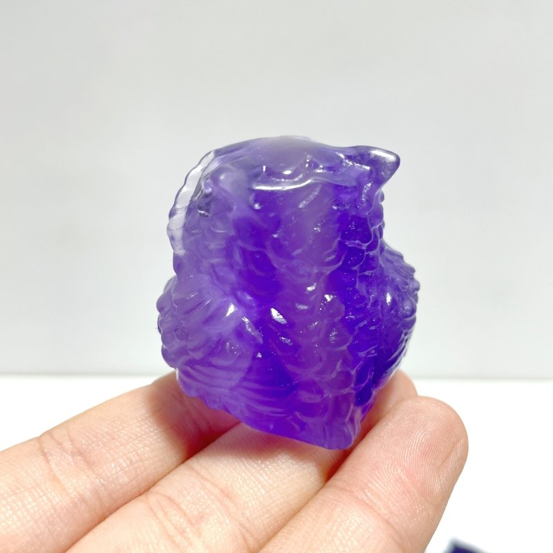 Purple Fluorite Owl Carving Wholesale - Wholesale Crystals