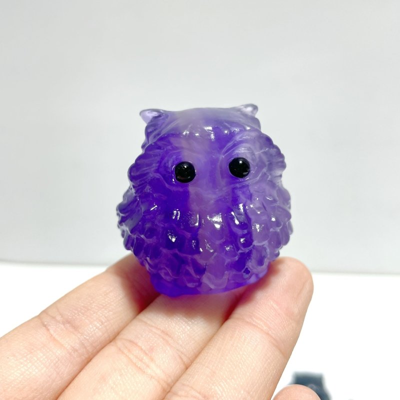 Purple Fluorite Owl Carving Wholesale - Wholesale Crystals