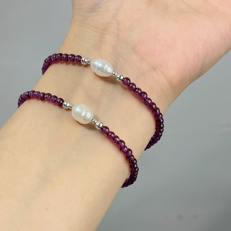 Purple Garnet & Pearl Bracelets Crystal Wholesale - Wholesale Crystals