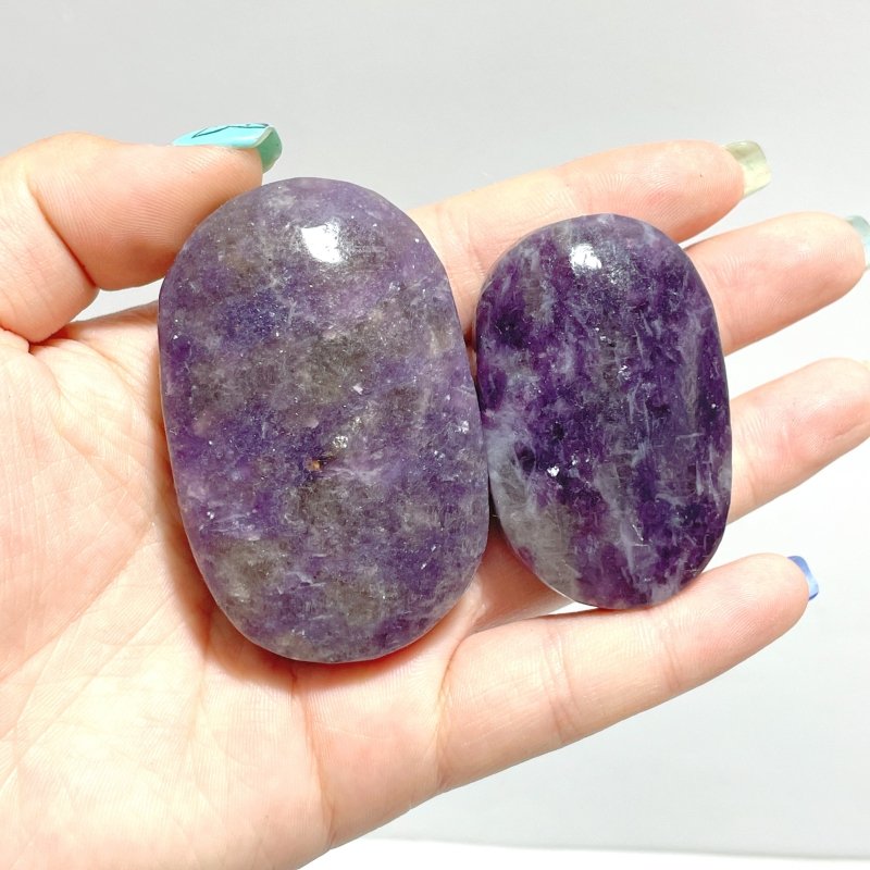Purple Lepidolite Mixed Quartz Palm Wholesale - Wholesale Crystals