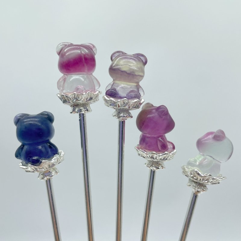 Rainbow Fluorite Animal Hairpin Carving Wholesale - Wholesale Crystals