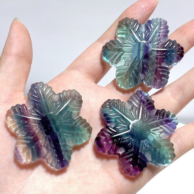 Rainbow Fluorite Snowflake Carving Wholesale - Wholesale Crystals