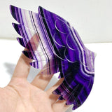 Rainbow Fluorite Symmetry Owl Wing Carving With Stand -Wholesale Crystals