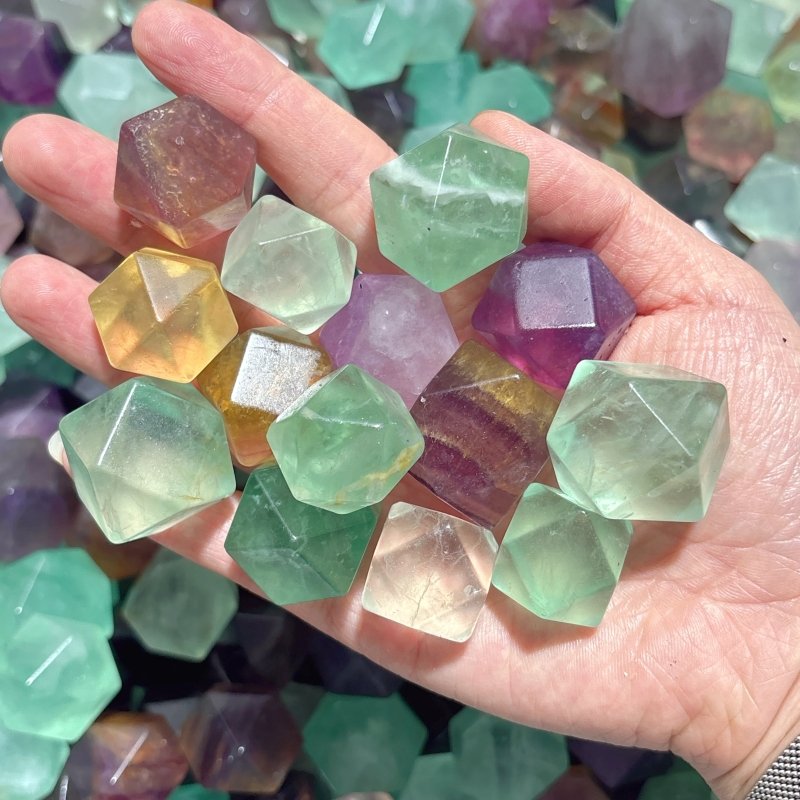 Rainbow Fluorite Tetradecahedron Shaped Tumbled Wholesale - Wholesale Crystals