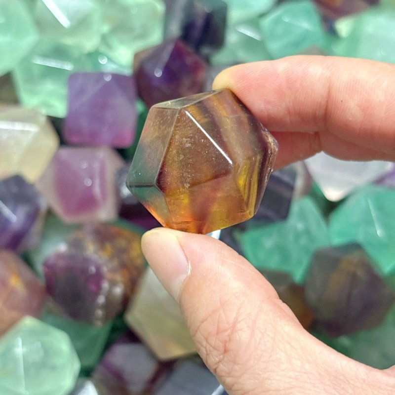 Rainbow Fluorite Tetradecahedron Shaped Tumbled Wholesale - Wholesale Crystals