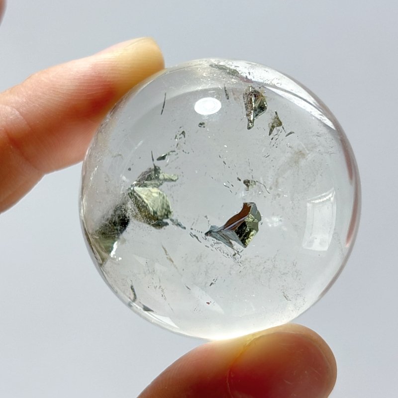 Rare Clear Quartz Pyrite Sphere With Stand For Collection - Wholesale Crystals