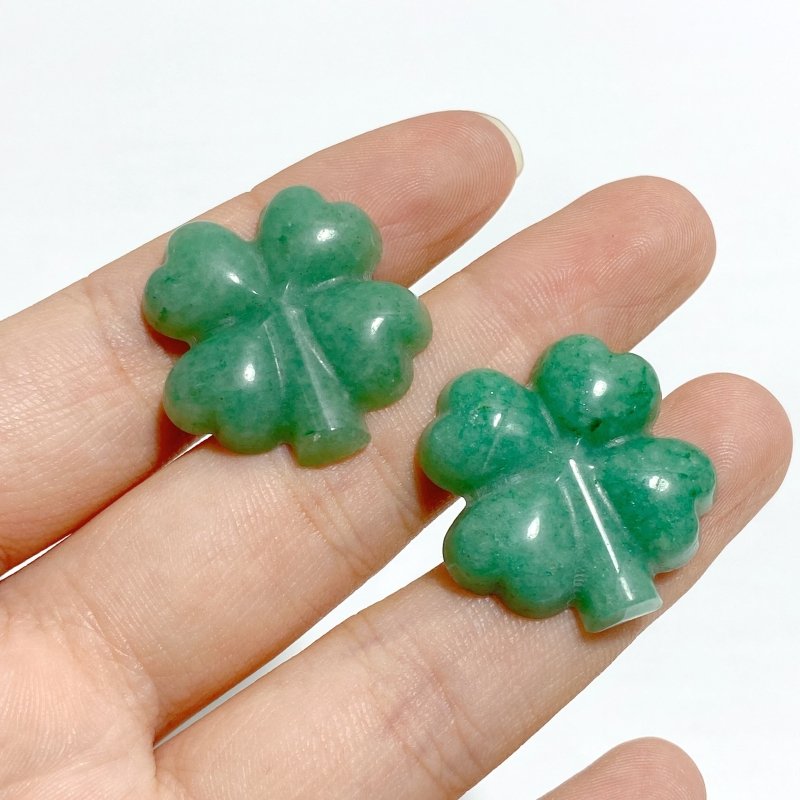 Red Jasper Green Aventurine Four Leaf Clover Carving Wholesale -Wholesale Crystals