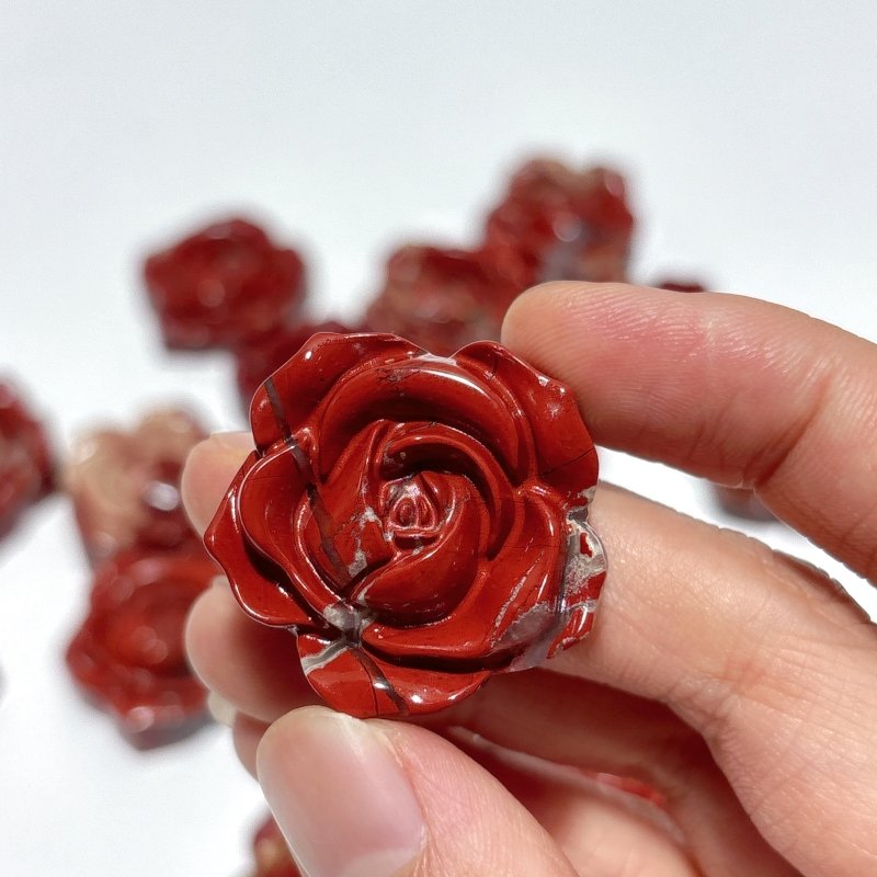 Red Jasper Rose Flower Carving Crystal Wholesale - Wholesale Crystals