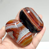 Red&Black Stripe Agate Mixed Quartz Palm Wholesale - Wholesale Crystals