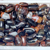 Red&Black Stripe Agate Mixed Quartz Palm Wholesale - Wholesale Crystals