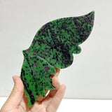 Ruby Zoisite Butterfly Wing Carving With Stand - Wholesale Crystals
