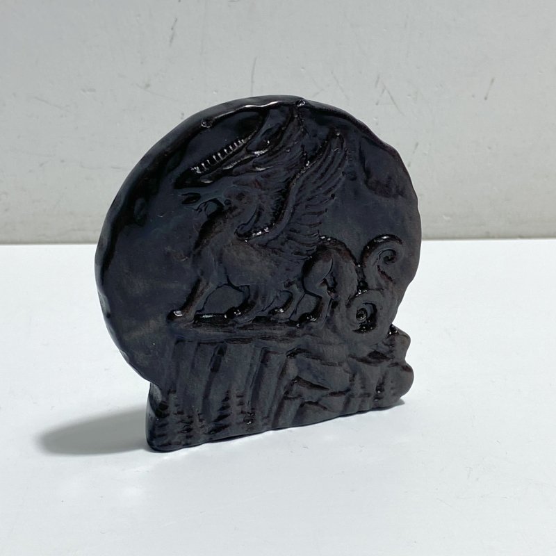 Silver Sheen Obsidian Flying Dragon Carving Wholesale -Wholesale Crystals