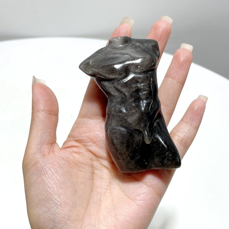 Silver Sheen Obsidian Men And Women Model Body Goddess Carving Wholesale - Wholesale Crystals