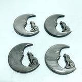 Silver Sheen Obsidian Moon Face Wolf Carving Wholesale - Wholesale Crystals