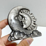 Silver Sheen Obsidian Sun & Moon Face Carving Wholesale -Wholesale Crystals