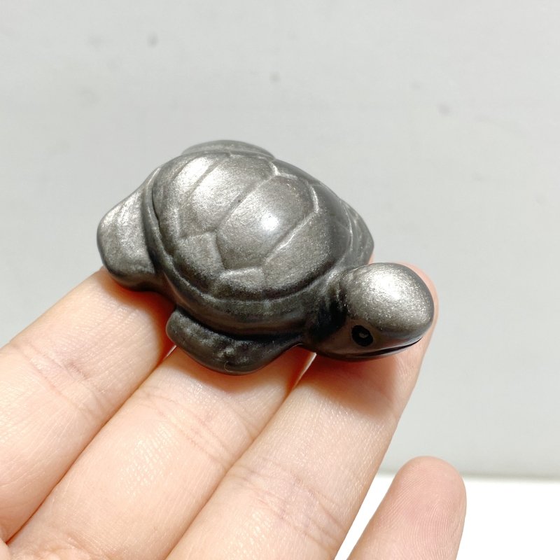 Silver Sheen Obsidian Turtle Carving Wholesale - Wholesale Crystals