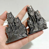 Silver Sheen Obsidian Wolf Carving Wholesale -Wholesale Crystals