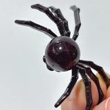 Six Star Line Garnet Crystal Sphere Spider Ornament Handmade Alloy Spider Wholesale -Wholesale Crystals