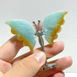 Small Caribbean Calcite Butterfly Carving With Stand Wholesale - Wholesale Crystals