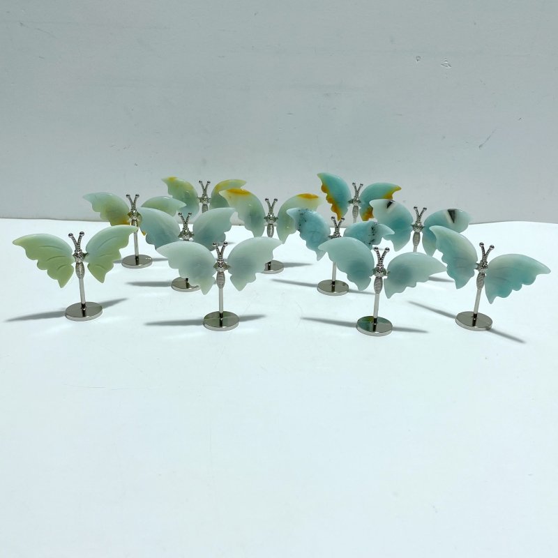 Small Caribbean Calcite Butterfly Carving With Stand Wholesale - Wholesale Crystals