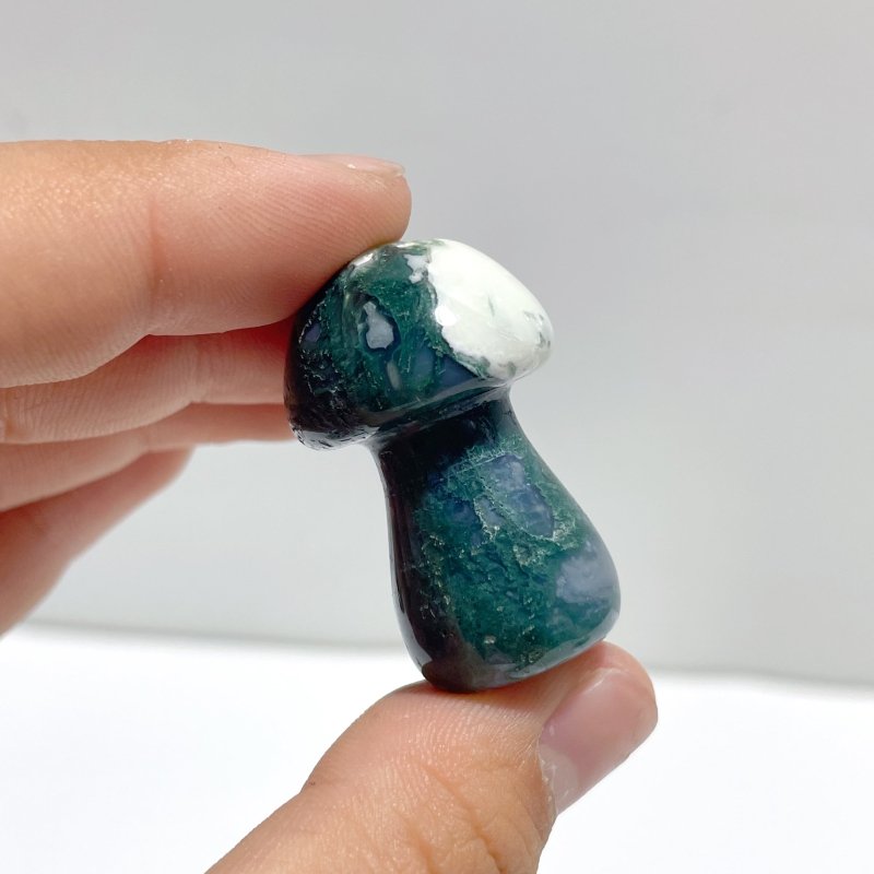 Small Moss Agate Mushroom Carving Wholesale - Wholesale Crystals