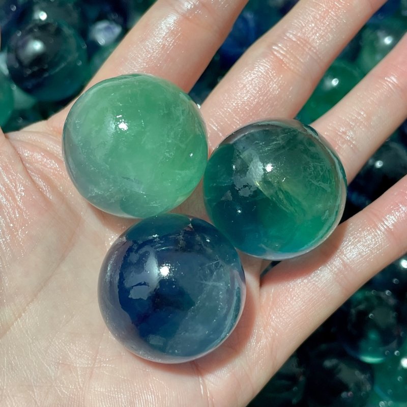 Small Purple Green Colorful Fluorite Sphere 2 - 3cm Wholesale - Wholesale Crystals