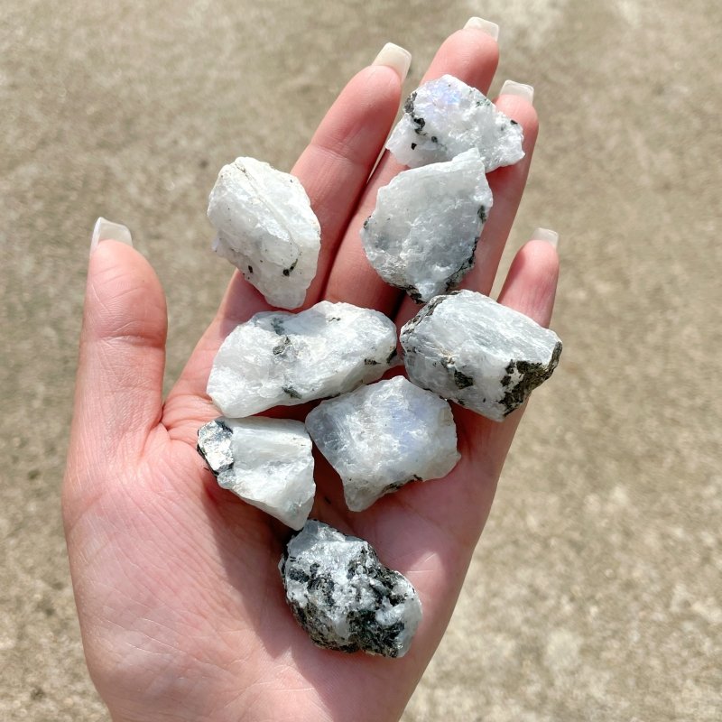 Small Raw India Moonstone Mixed Black Mica Wholesale - Wholesale Crystals