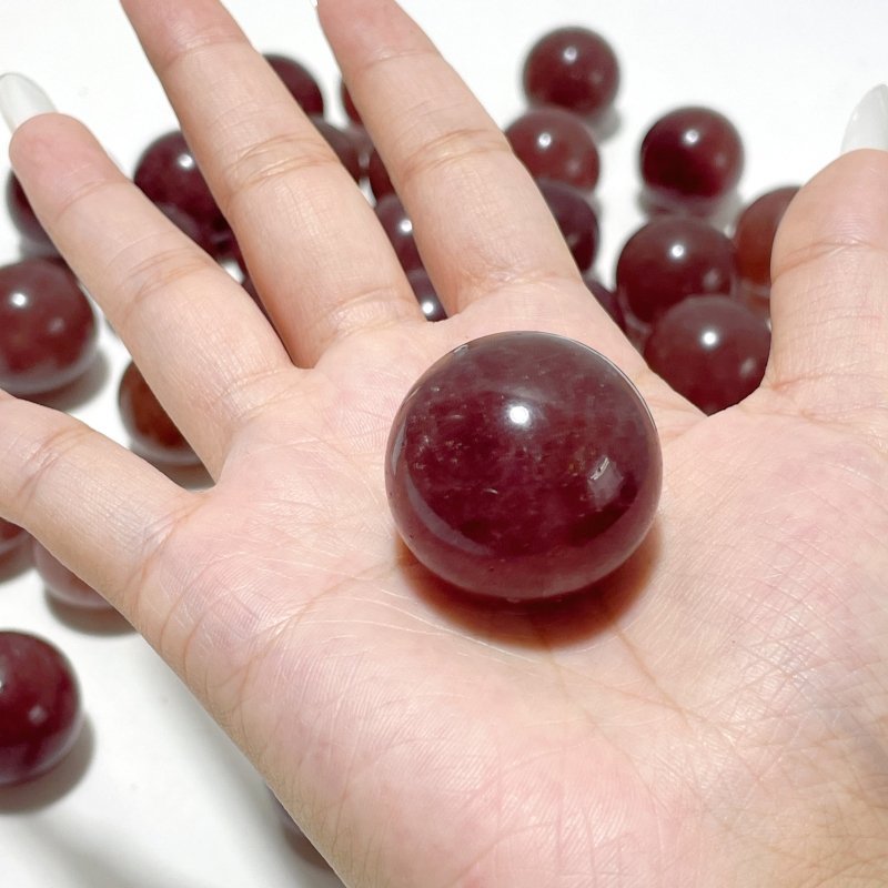 Small Strawberry Quartz Spheres Ball Crystal Wholesale - Wholesale Crystals