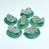 Snail On Leaf Mini Carving Wholesale Tiger Eye Green Aventurine - Wholesale Crystals