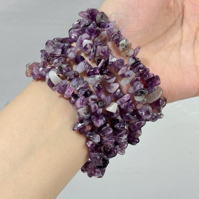 Spark Lepidolite Chip Bracelets Wholesale - Wholesale Crystals