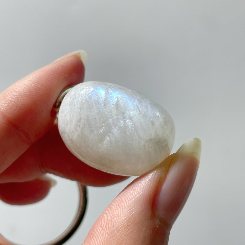 Sri Lanka White Moonstone Tumbled Keychain Wholesale - Wholesale Crystals