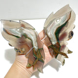 Stripe Agate Symmetry Butterfly Wing Carving With Stand - Wholesale Crystals