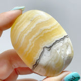 Stripe Yellow Calcite&Grey Calcite Palm Wholesale - Wholesale Crystals