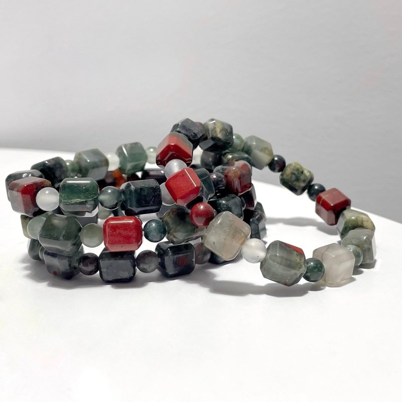 Sugar Cube Africa Blood Stone Bracelet Wholesale - Wholesale Crystals