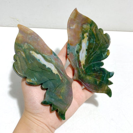 Symmetry Butterfly Wing With Stand Ocean Jasper - Wholesale Crystals