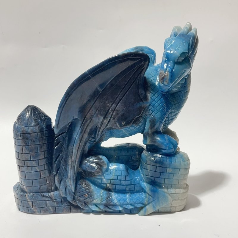 Trolleite Flying Dragon With Castle Carving - Wholesale Crystals