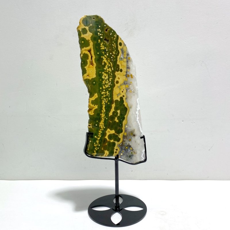 Unique 8th Vein Ocean Jasper Slab With Stand 11 - Wholesale Crystals