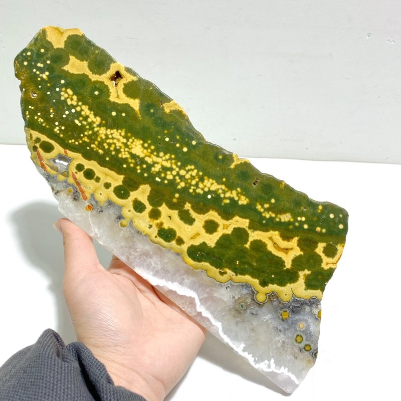 Unique 8th Vein Ocean Jasper Slab With Stand 11 - Wholesale Crystals