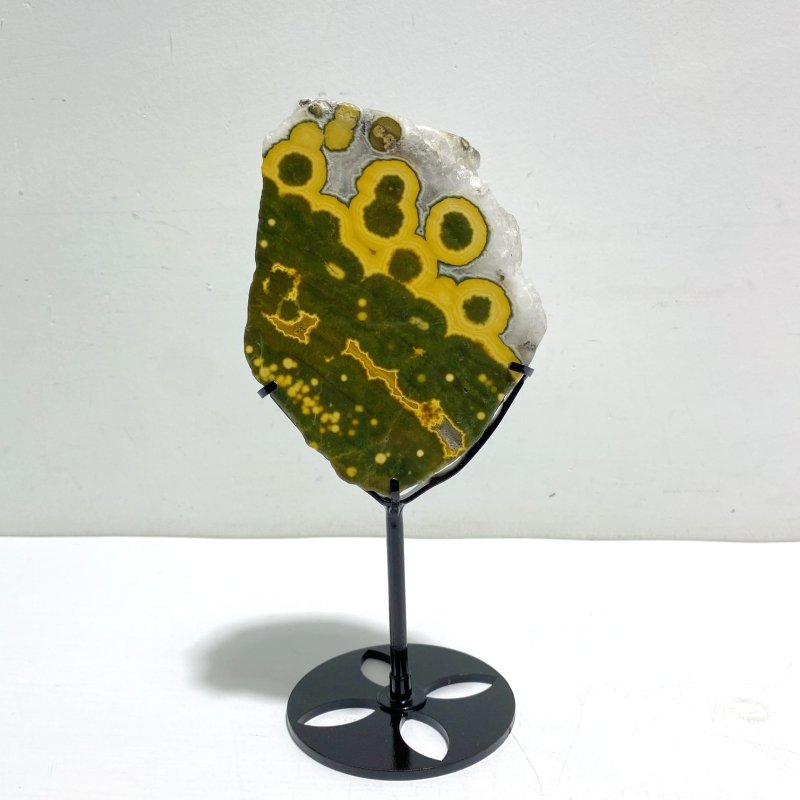 Unique 8th Vein Ocean Jasper Slab With Stand 3 - Wholesale Crystals