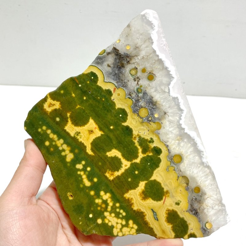 Unique 8th Vein Ocean Jasper Slab With Stand 9 - Wholesale Crystals