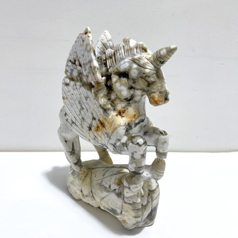 Unique 8th Vein Ocean Jasper Unicorn/Pegasus Carving - Wholesale Crystals