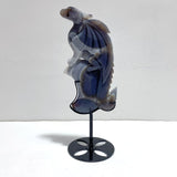 Unique Agate Flying Dragon Moon Carving With Stand - Wholesale Crystals