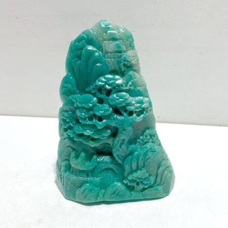 Unique Amazonite Landscape Pavilion Carving 7 - Wholesale Crystals