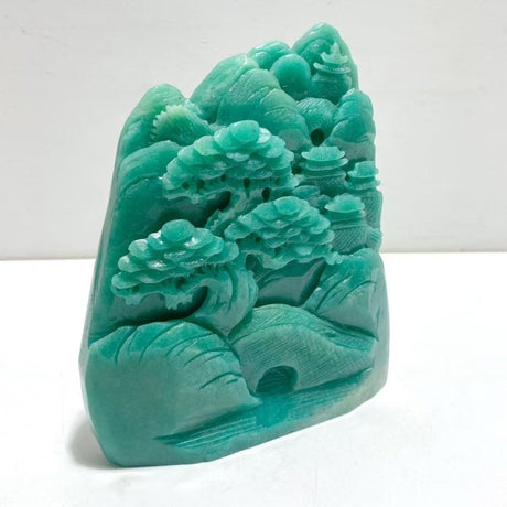 Unique Amazonite Landscape Pavilion Carving 8 - Wholesale Crystals