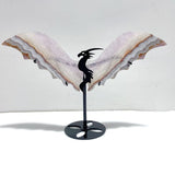 Unique Amethyst Mixed Agate Flying Dragon Wing Carving With Stand - Wholesale Crystals