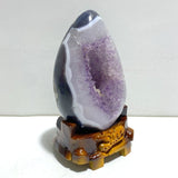 Unique Amethyst Mixed Geode Agate Calcite Dinosaur Egg Home Decor With Stand - Wholesale Crystals